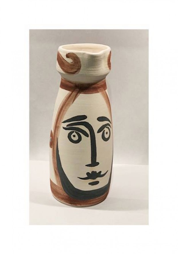 "Picasso" Inspired Brown/Black Water Vase by Helena Griffiths