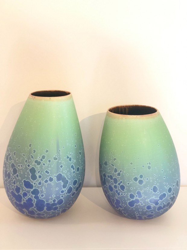 Leaning bowl forms by Ted Secombe