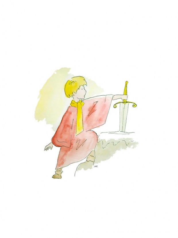 Nursery Fairy-tale Illustrations - King Arthur by Jennifer Horn
